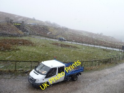 Foto 6x4 Schnee beginnt an der Garsdale Station zu fallen [1] Garsdale Head 2.30p c2015