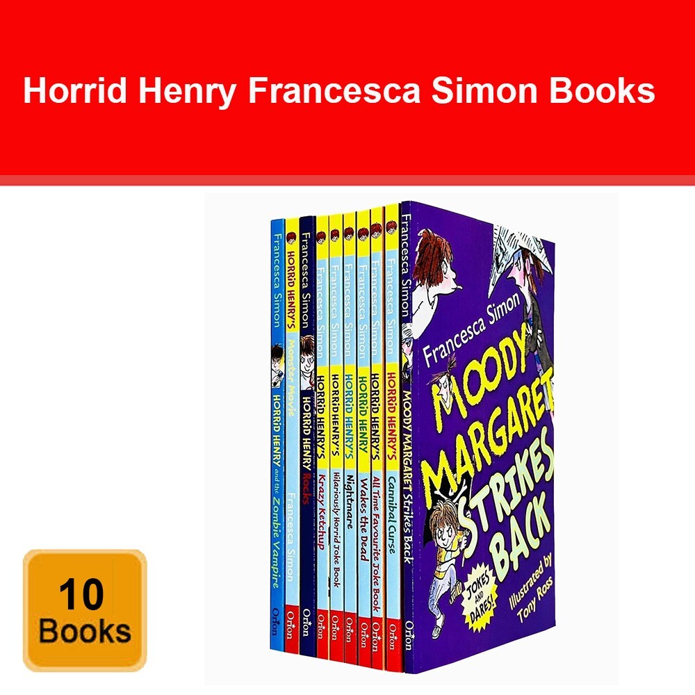 Horrid Henry Collection 10 Books Set by Francesca Simon Cannibal Curse, Moody
