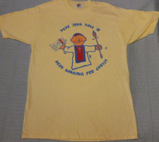 Vintage 1987 Men's XL Jerzees Funny Pope John Paul II Graphic T Shirt