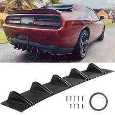 For Dodge Challenger Rear Diffuser Shark Fins Bumper Lip Splitter Spoiler Matte For Dodge Challenger Rear Diffuser Shark Fins Bumper Lip Splitter Spoiler Matte