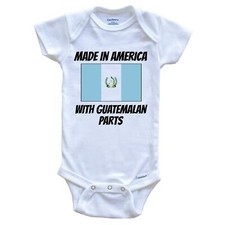 Made In America With Guatemalan Parts Guatemala Flag Funny Baby Bodysuit
