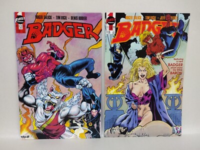 Badger #53 54 (1989) First Comic Set ''Behind The Black Door'' Pt 1 2 Tim Vigil