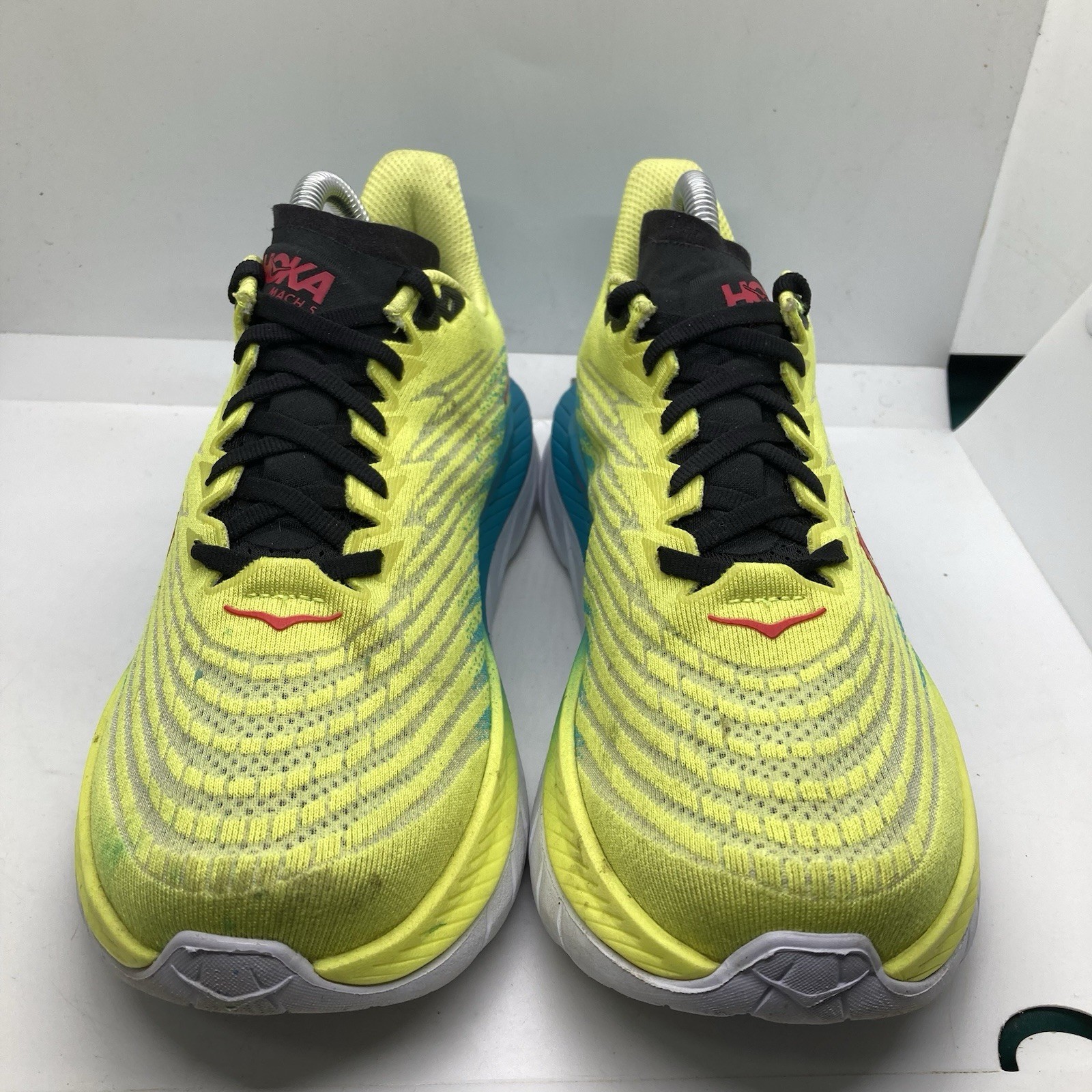 Hoka One One Mach 5 Shoes Womens 8B Yellow Blue Running Sneakers PROFLY Athletic thumbnail 2