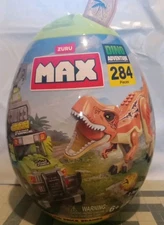 MAX Dino Adventure Building Blocks 284 pcs  Approx 13"  Tall Toy Egg Storage