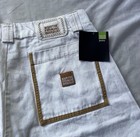Marithé + François Girbaud Men's White Denim Cargo Shorts Belted Logo Button — photo 7