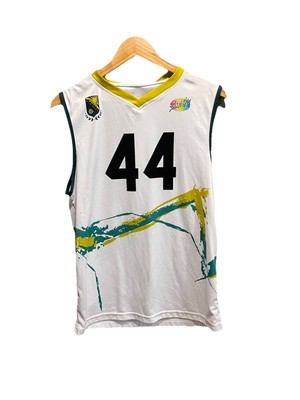 Slunks Academy 44 White Men's Activewear Jersey Tank Top  Size M