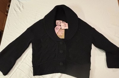 NWT $248 Juicy Couture Womens Lofty Cable Shawl Cardigan Sweater M