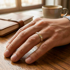 Pure Copper brass silver mixed Ring Handmade Hammered Band Healing Jewelry