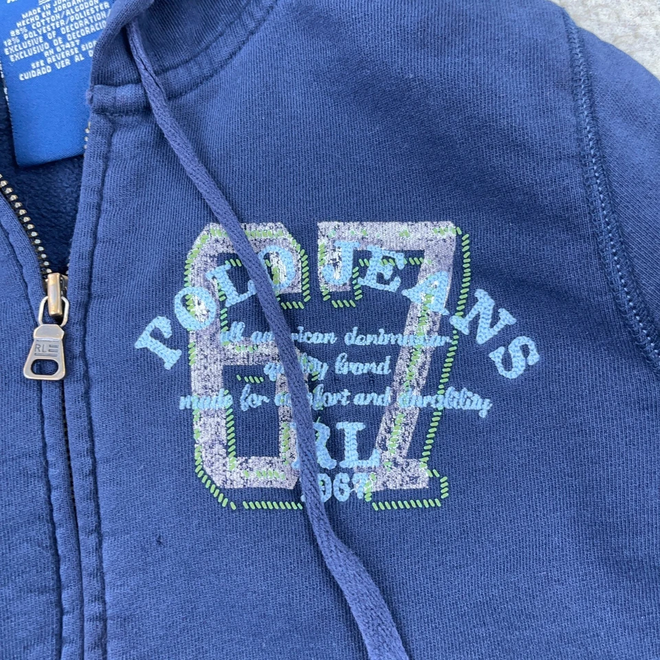 De colección Y2K Ralph Lauren Sudadera con Capucha Mujer Pequeño Polo Jeans Chaqueta Spellout Manchas* Foto 4 de 4