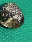 Technibond Genuine Labradorite Royal Crown Ring 14K Yellow Gold Plated Silver — photo 5