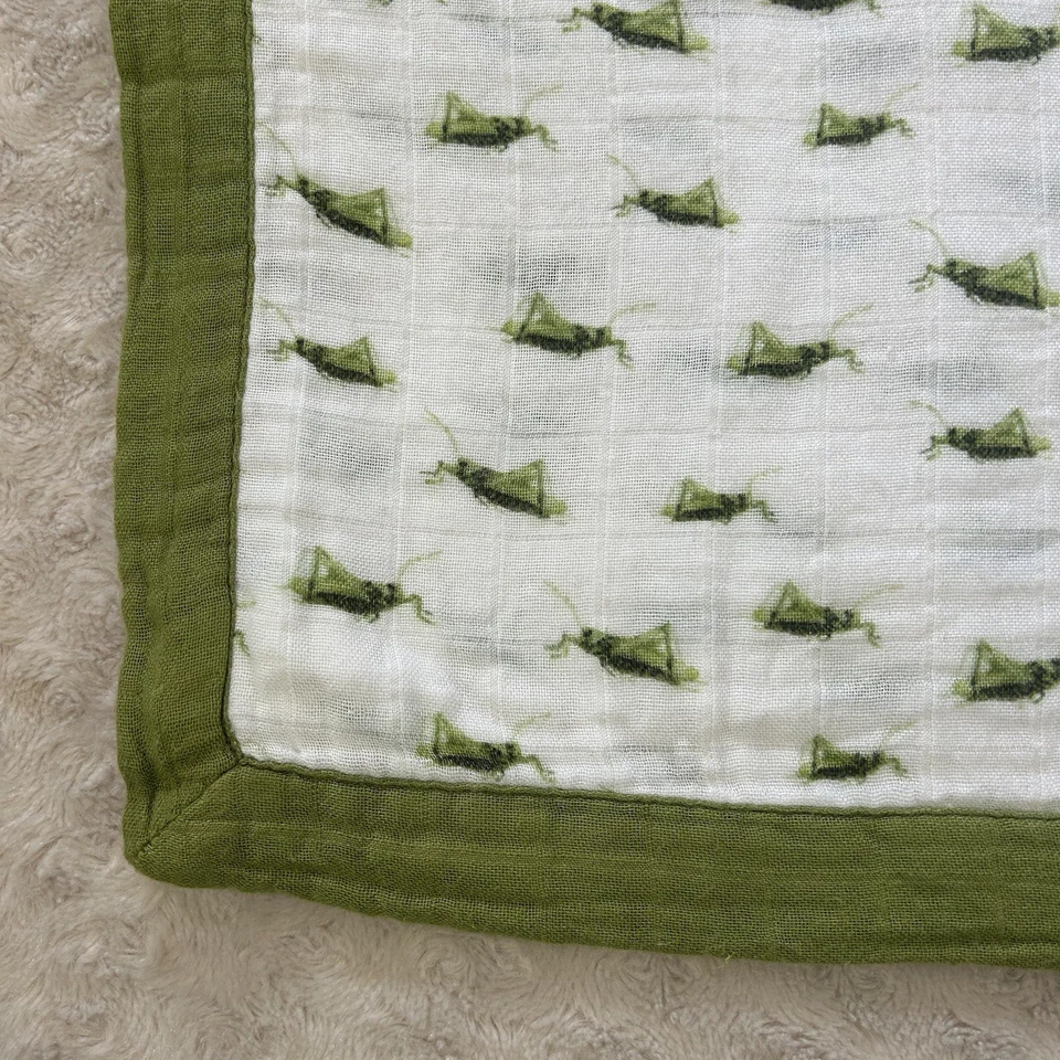 Milkbarn Grasshopper Lovey Baby Security Blanket Green White Rayon Bamboo - Image 2 of 4