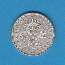 1943 Great Britain Florin Two Shillings Coin Unc.
