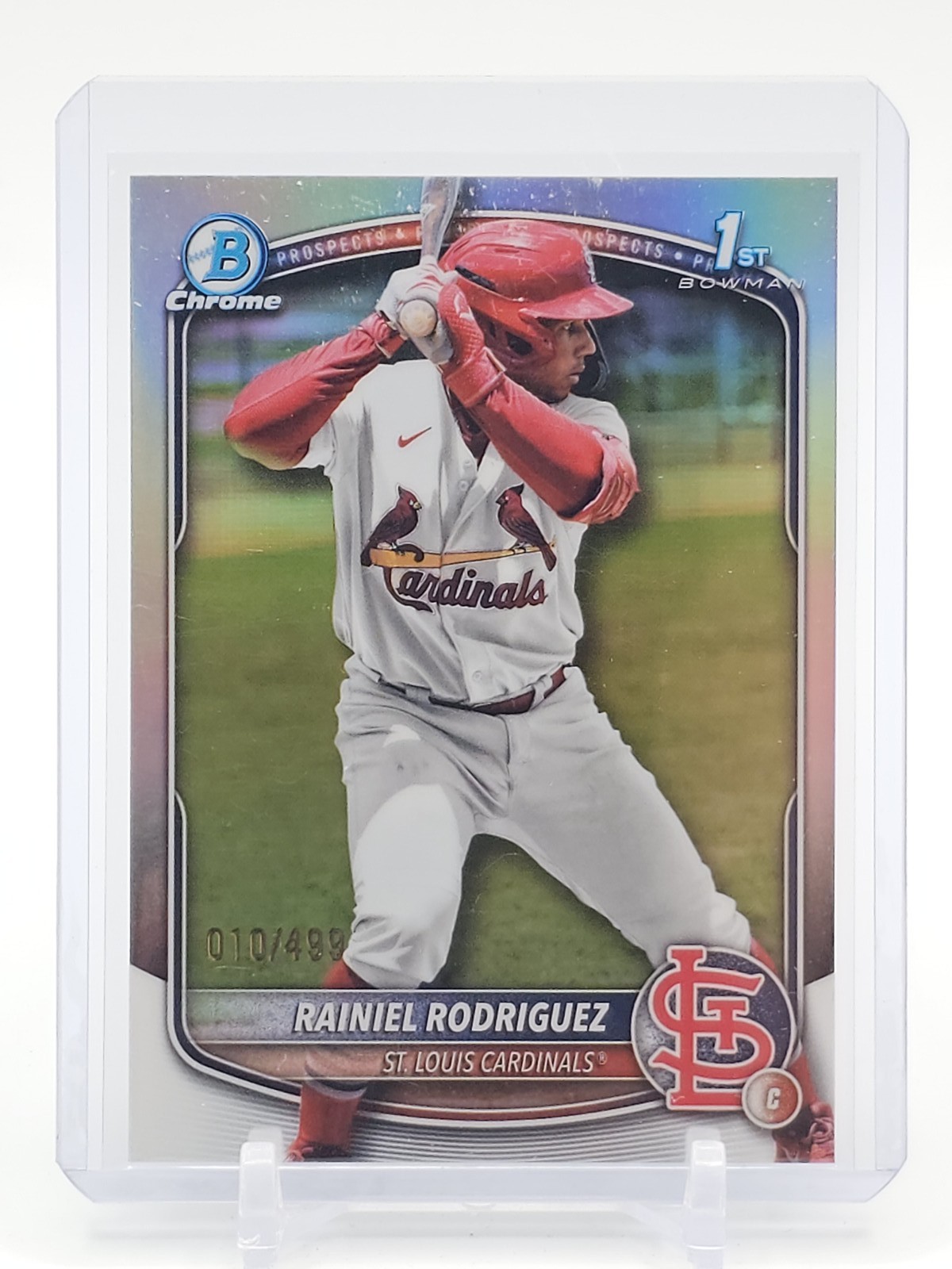 RAINIEL RODRIGUEZ 2025 BOWMAN CHROME 1ST REFRACTOR /499 CARDINALS Q6450
