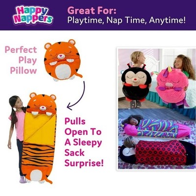 HAPPY NAPPERS PILLOW & SLEEPY SACK- TIGER (MEDIUM) - ORANGE