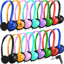 100 Pack Classroom Headphones Bulk for Kids School Class Set Headsets for Studen