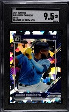 2024 Donruss #40 Junior Caminero Optic Cracked Ice Prizm 6/25 SGC 9.5