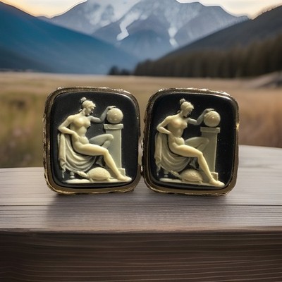 Vintage DANTE MUSEUM MASTERPIECE CUFFLINKS Incolay Cameo Greek Mythology
