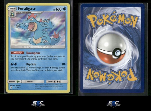 2018 Feraligatr 24/70 Holo Rare Dragon Majesty Pokemon Near Mint