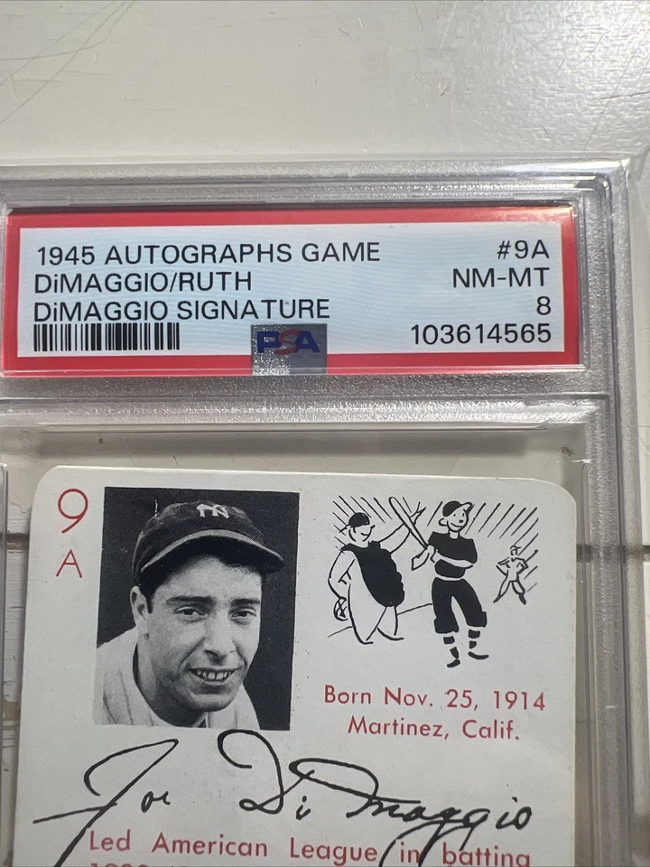 1945 Leister Joe DiMaggio & Babe Ruth Autographs Game  PSA 8 New York Yankees - Image 3 of 4