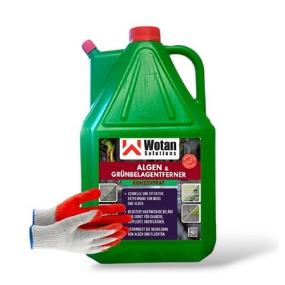 5 Liter Algen- & Grünbelagentferner 5L   KONZENTRAT inkl. Arbeitshandschuhe