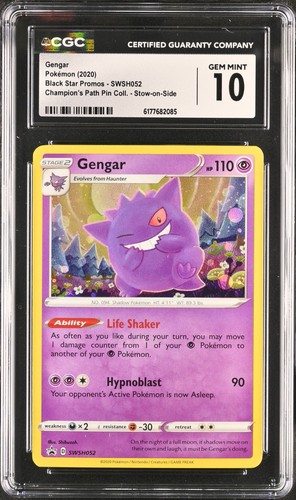 CGC 10 Gengar SWSH052 Black Star Promo Champion's Path Stow On Side Pokemon 2020