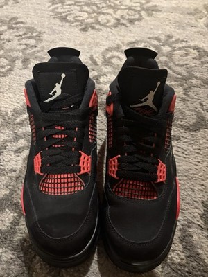 Jordan 4 Retro  Red Thunder  Size 9, Barley Used With Minor Scratches