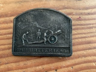 KuK Militaria Kappenabzeichen FHB Batterie 6/34 Monarchie 1WW