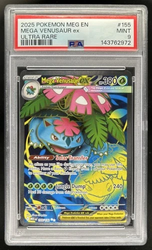 2025 Pokemon Mega Evolution Venusaur ex Ultra Rare #155/132 PSA 9