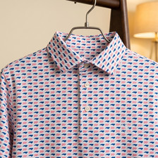 NEW Rhoback The North Carolina BBQ Polo - White - Stay-Crisp Collar Fabric M-3XL