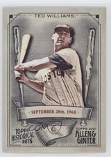 2021 Topps Allen & Ginter's Historical Hits Ted Williams #HH-15 HOF 00mq