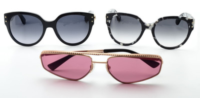 MOSCHINO Sonnenbrille 3er Set Lot Designer Italy Black White Gold Teddy Bear New