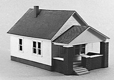 Rix - HO Scale Midwestern 1930s-1940s One-Story House w/Front Porch - 3 x 4-3...