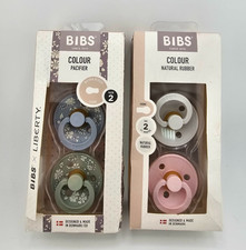 LOT OF 2 BIBS Pacifiers SIZE 2 Natural Rubber Baby Pacifier NEW SEALED