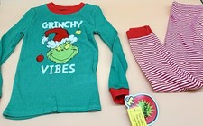Dr. Seuss The Grinch Toddler Grinchy Vibes Long Sleeve Christmas Pajamas New 5T