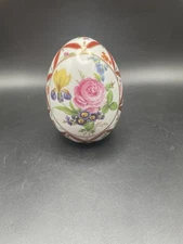 Vtg Russian Hand painted Floral Porcelain Egg