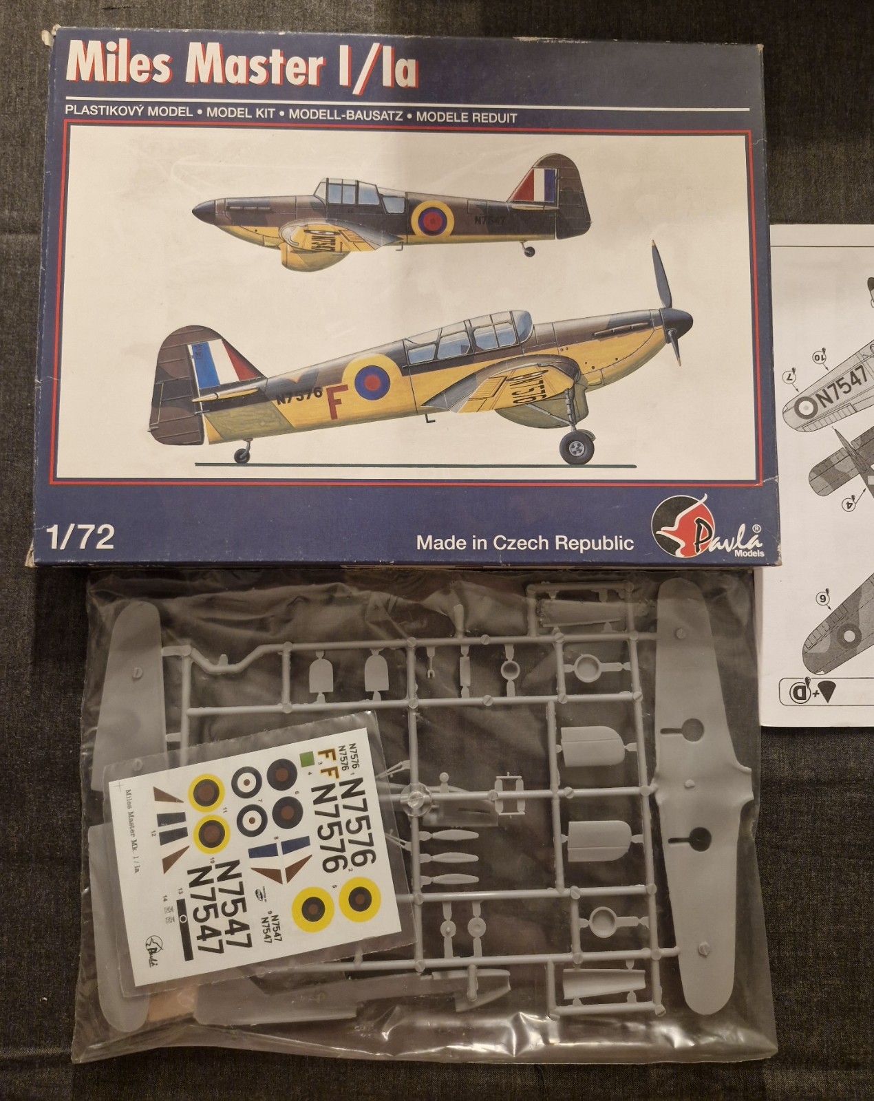 Maquette avion Miles Master Mk.I Ia 1/72 RAF Seconde Guerre mondiale Pavla Models AV395