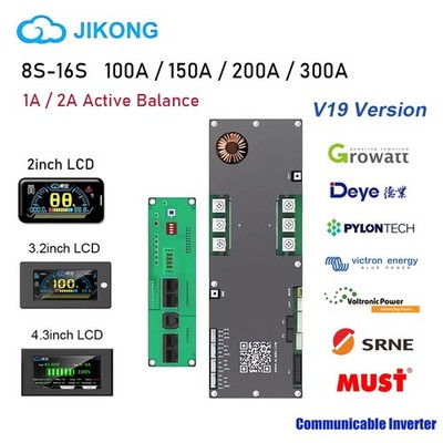 JK Inverter BMS 8S-16S V19 Smart BMS 100A-300A Li-ion LiFePo4 LTO Battery Lot