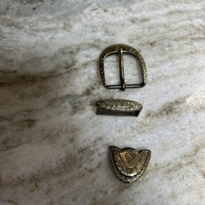 Small Western Filigree Cowboy Cowgirl Vintage Belt Buckle 3 Piece Set