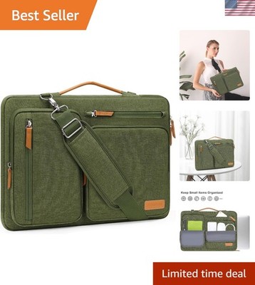 Stylish Olive Green 13-13.3 inch Laptop Shoulder Bag with Multiple Pockets