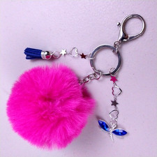 Pom-pom Keychain, Purse Charm, Bag Clip with Charms 160