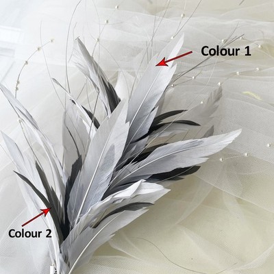 Gänsefeder gedrehtes Reittier Millinery mit Perlen für Hut Fascinator Royal Ascot
