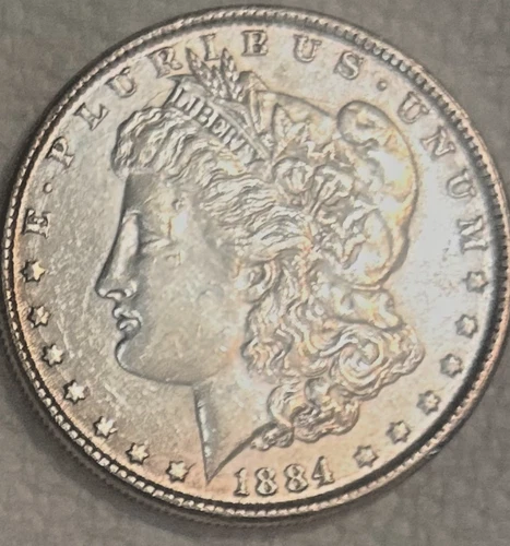 1884 P Morgan A very lightly circulated coin, bright AU, free ship Sigma tested+