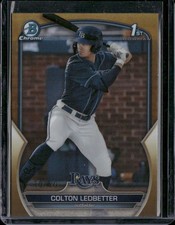 2023 Bowman Draft #BDC-34 Colton Ledbetter Chrome Gold Refractor #/50