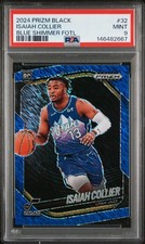 2024 PANINI PRIZM BLACK BLUE SHIMMER FOTL #32 ISAIAH COLLIER 17/35 PSA 9
