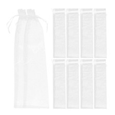 30 Pcs Folding Hand Fan Bag Organza Decor Drawstring Party Favor Bags Birthday