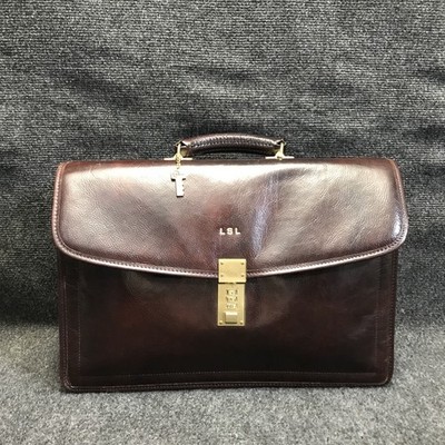 Jack Georges Elements Collection 4402 Burgundy Leather Double Gusset Briefcase
