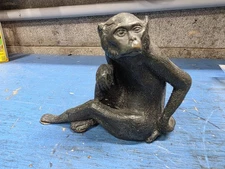 Antique Vintage Maitland Smith Bronze Brass Monkey Sculpture 5" H ×  6 3/4" L