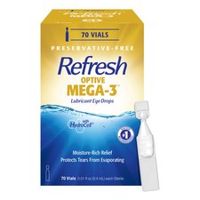 Refresh Optive MEGA-3 Preservative-Free Lubricating Eye Drops, 70 Vials