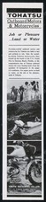 1964 Tohatsu outboard motor & motorcycle photo vintage print ad