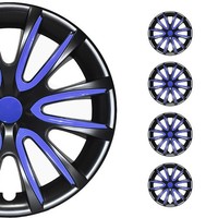 "4X Radkappen Radzierblenden Radblenden 15\" Zoll Stahlfelgen Schwarz Dunkel Blau"